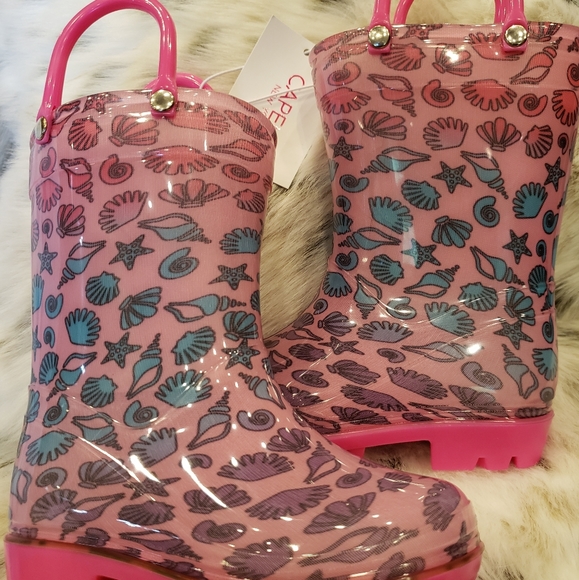 CAPELLI OF NEW YORK Ombré Seashells Print Rainboot In Bright Pink - Picture 6 of 6